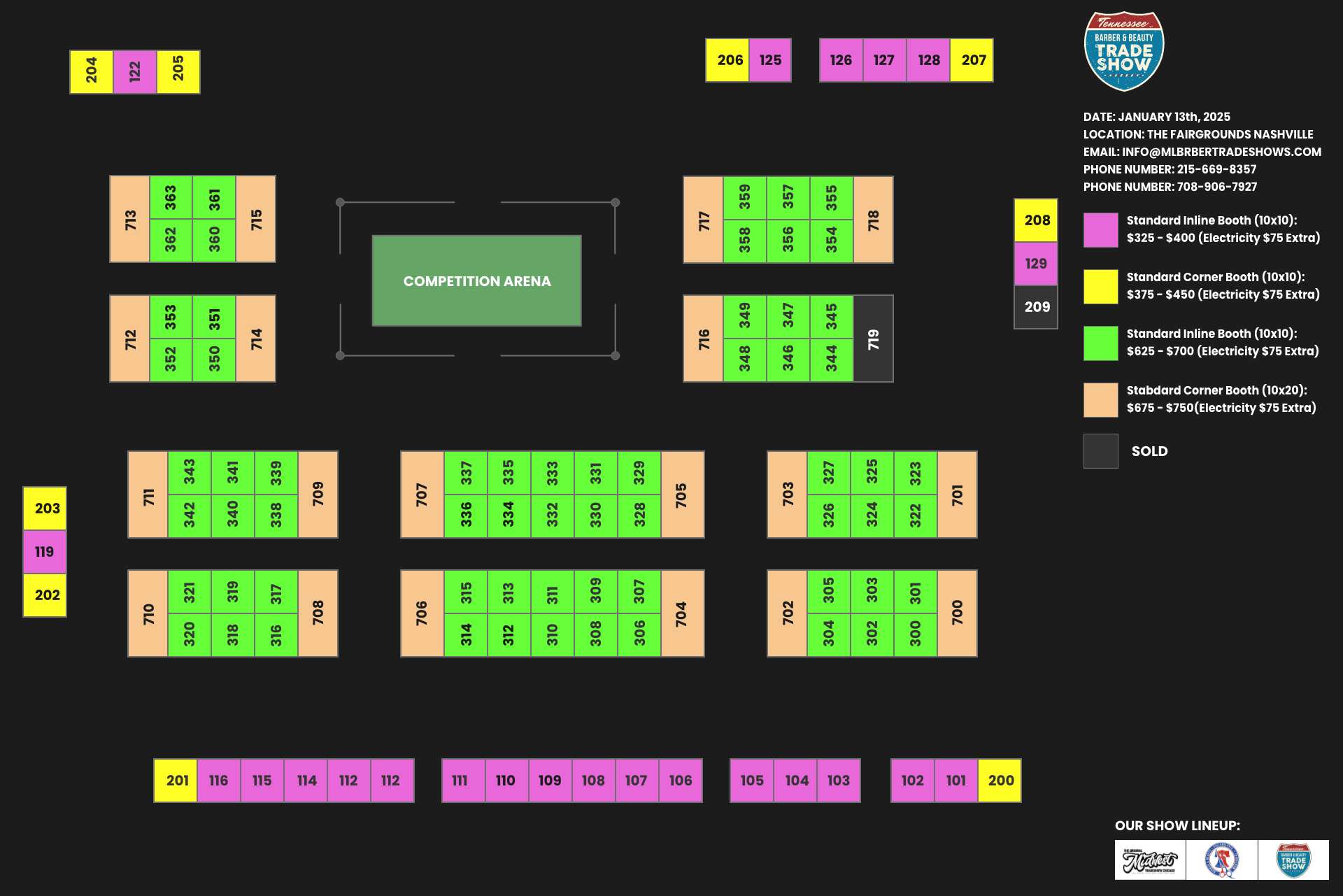 The Original Tennessee Tradeshow floor plan